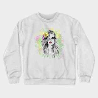 drawing, girl Crewneck Sweatshirt